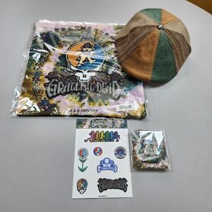 Boston Scally Co. Limited Grateful Dead Cap Size XL with Pins, Stickers & Bag